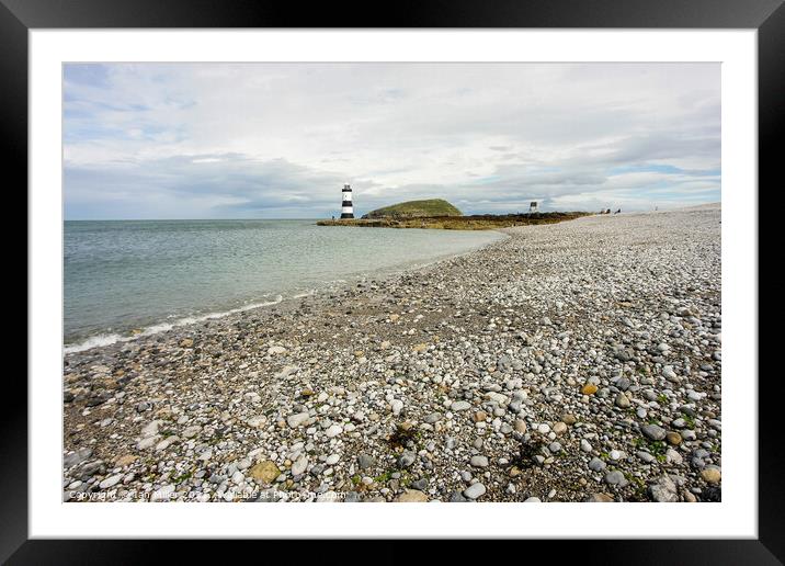Stony Beach at Penmon Point, Anglesey Framed Mounted Print by Ian Miller