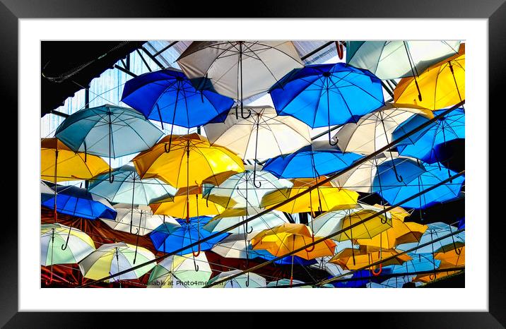 Decorative Umbrellas Framed Mounted Print by Ian Miller