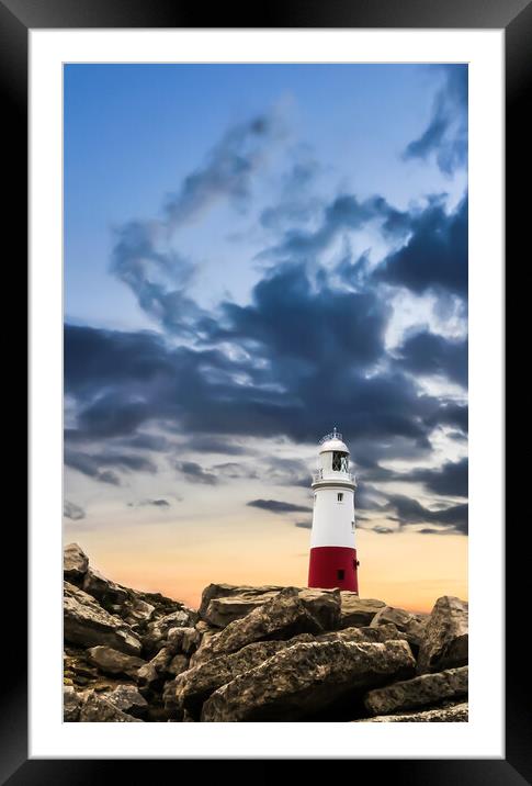 Portland Bill Lighthouse Framed Mounted Print by Alan Jackson