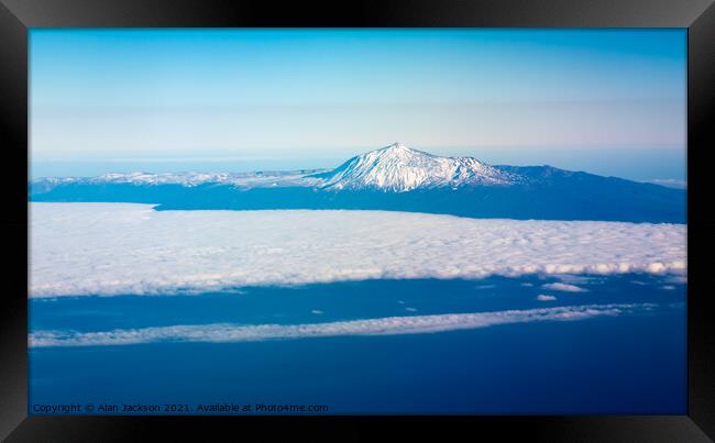 Snow Covered Mount Teide, Tenerife Framed Print by Alan Jackson