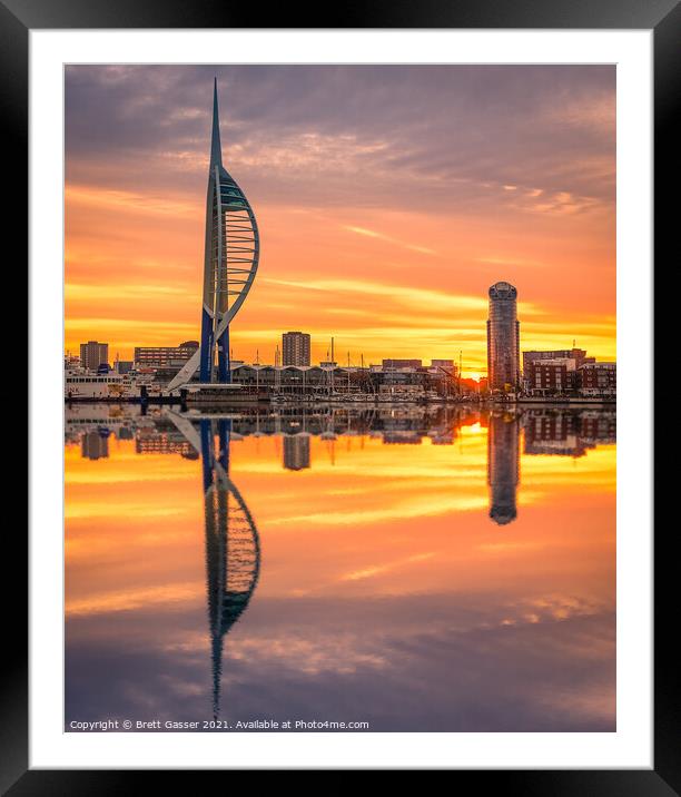 Portsmouth Spinnaker Tower Sunrise Framed Mounted Print by Brett Gasser