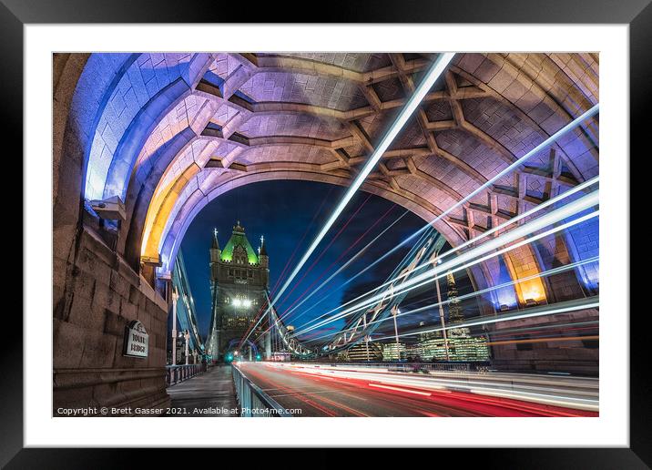 Tower Bridge Trails Framed Mounted Print by Brett Gasser