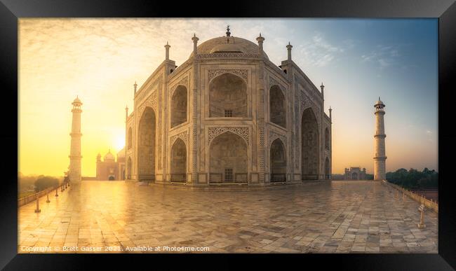 Taj Mahal Sunrise Framed Print by Brett Gasser
