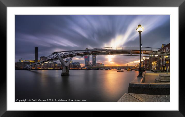 Millennium Bridge Sunset Framed Mounted Print by Brett Gasser