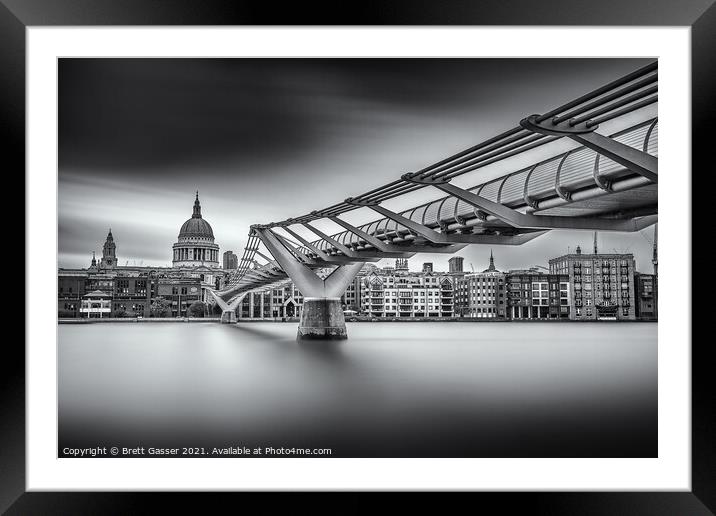 Millennium Bridge and St Pauls Framed Mounted Print by Brett Gasser