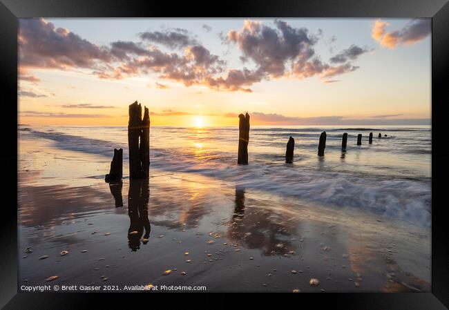 Brancaster Beach Sunset Framed Print by Brett Gasser