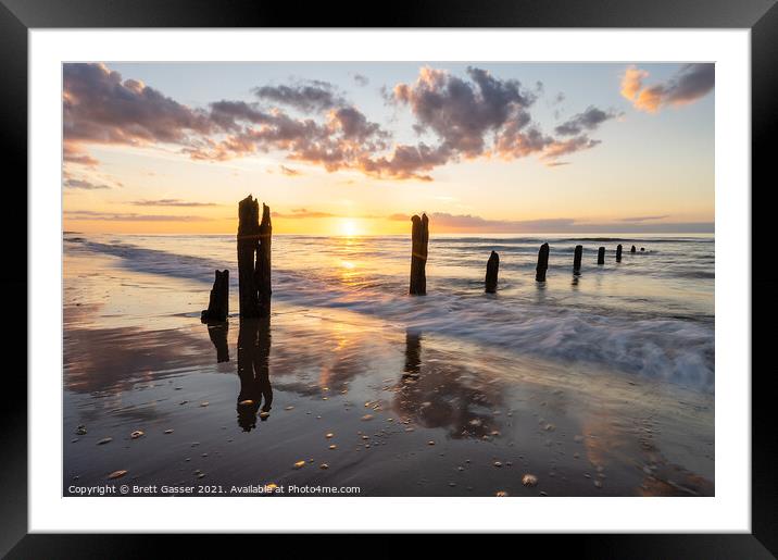 Brancaster Beach Sunset Framed Mounted Print by Brett Gasser