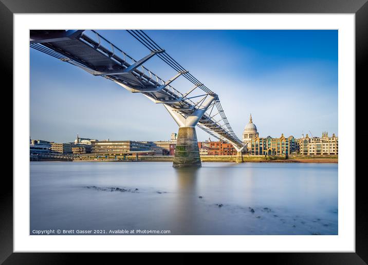 London Millennium Bridge  Framed Mounted Print by Brett Gasser