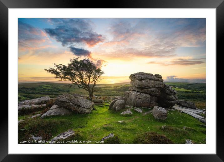 Dartmoor Sunset Framed Mounted Print by Brett Gasser