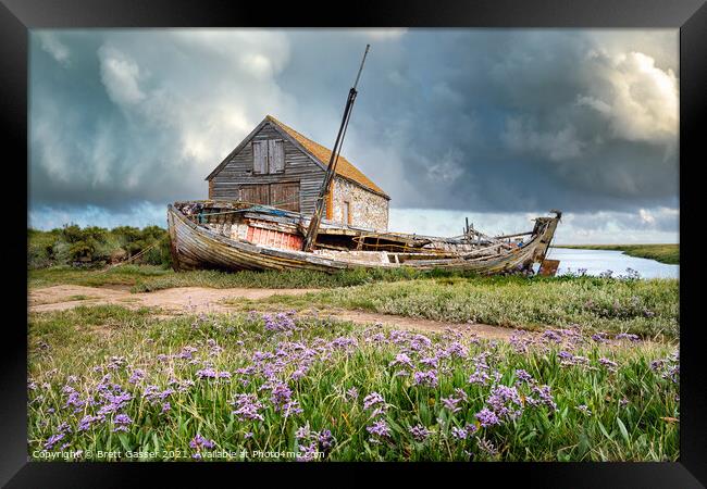 Thornham Coal Shed Wreck Framed Print by Brett Gasser