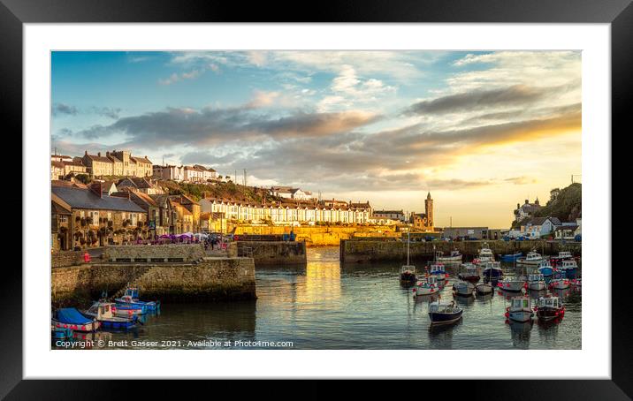 Porthleven Harbour Framed Mounted Print by Brett Gasser