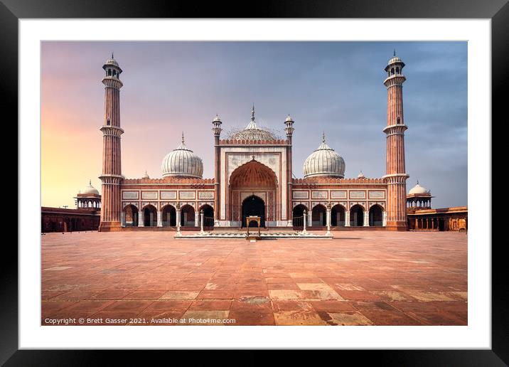 Jama Masjid Mosque, Delhi, India Framed Mounted Print by Brett Gasser