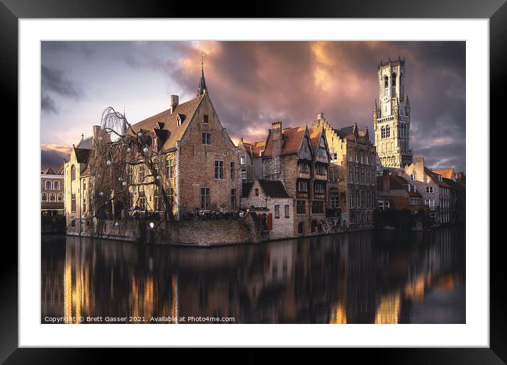 Bruges Rozenhoedkaai Framed Mounted Print by Brett Gasser