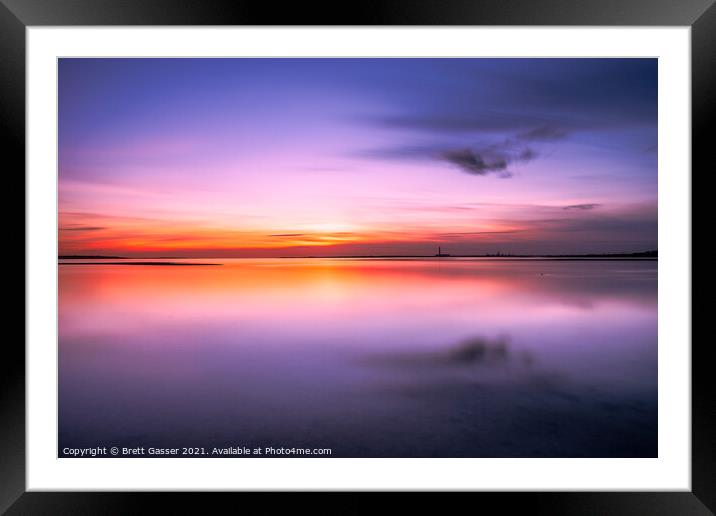 Sunset Reflections Framed Mounted Print by Brett Gasser