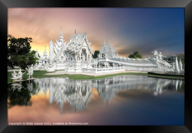 White Temple Chiang Rai  Framed Print by Brett Gasser
