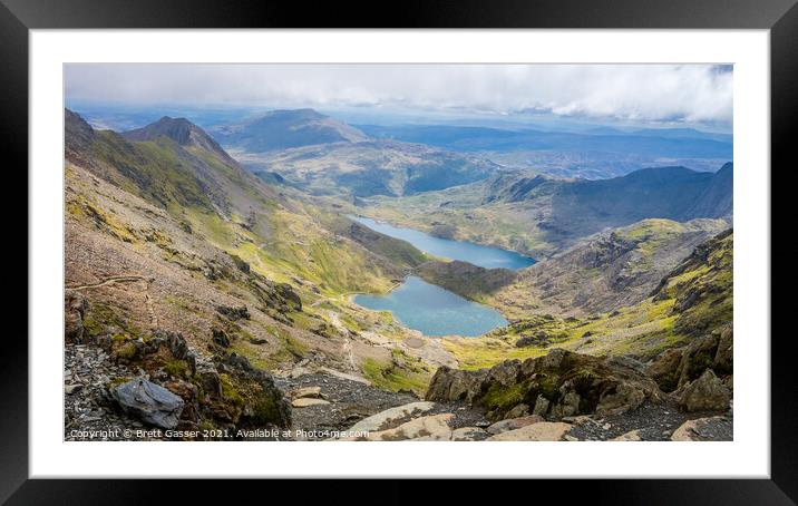 Snowdon Pyg and Miners Track. Framed Mounted Print by Brett Gasser