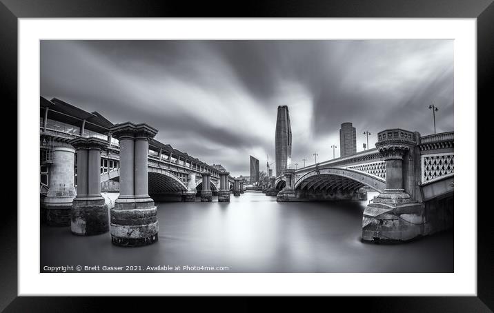 Blackfriars Bridges Framed Mounted Print by Brett Gasser