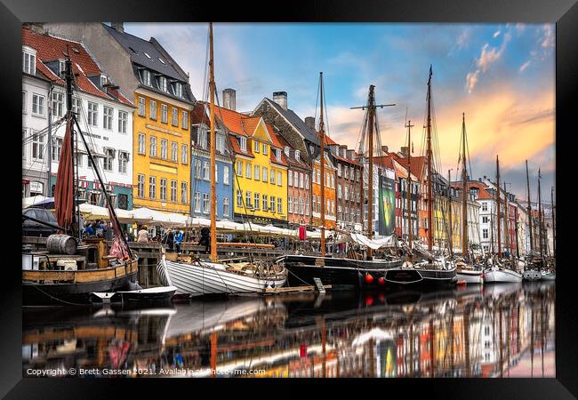 Nyhavn, Copenhagen, Denmark Framed Print by Brett Gasser
