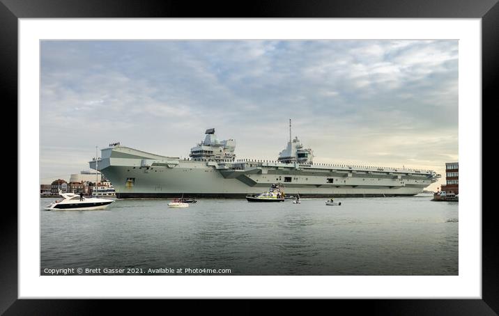 HMS Queen Elizabeth Framed Mounted Print by Brett Gasser