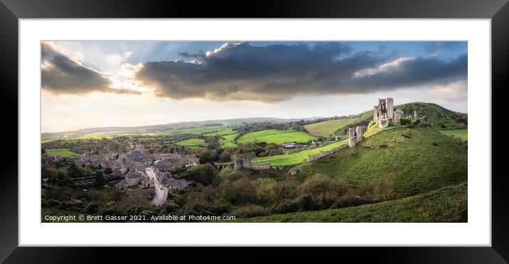 Corfe Panorama Framed Mounted Print by Brett Gasser