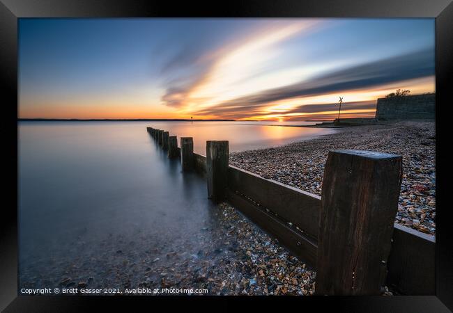 Hill Head Sunset Framed Print by Brett Gasser