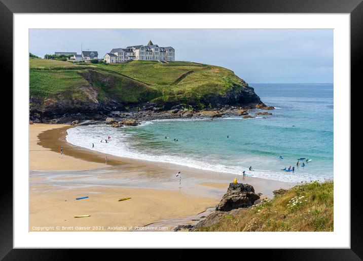 Poldhu Cove, Cornwall. Framed Mounted Print by Brett Gasser