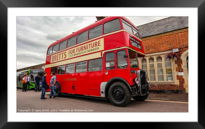 Double Decker With Advertising Framed Mounted Print by GJS Photography Artist