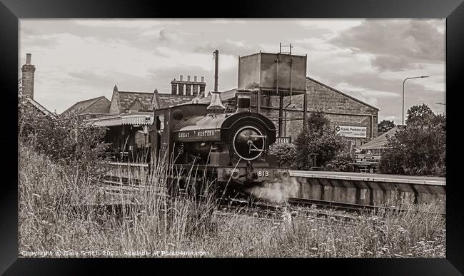 Great Western 813 Taking Part in 1940s Weekend Framed Print by GJS Photography Artist