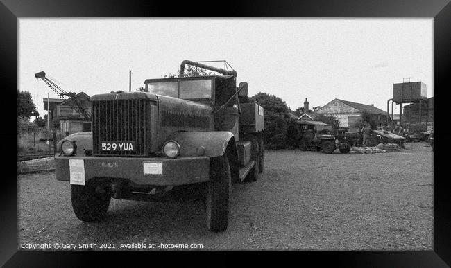 M19 Tank Transporter in B&W Grain Framed Print by GJS Photography Artist