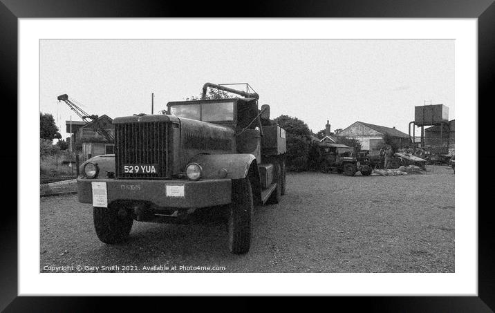 M19 Tank Transporter in B&W Grain Framed Mounted Print by GJS Photography Artist