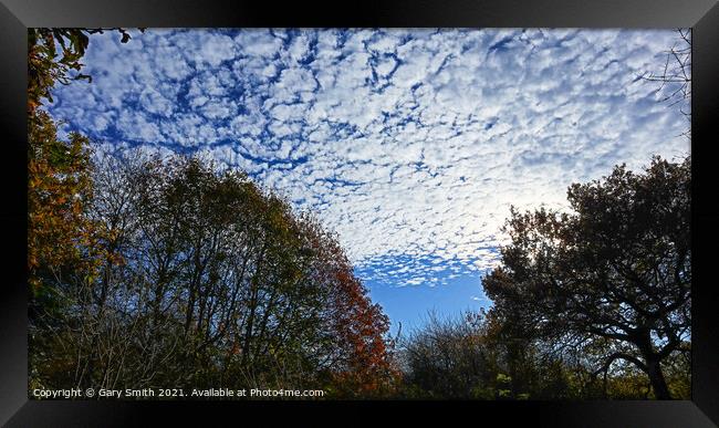 Mackerel Sky In Autumn Framed Print by GJS Photography Artist