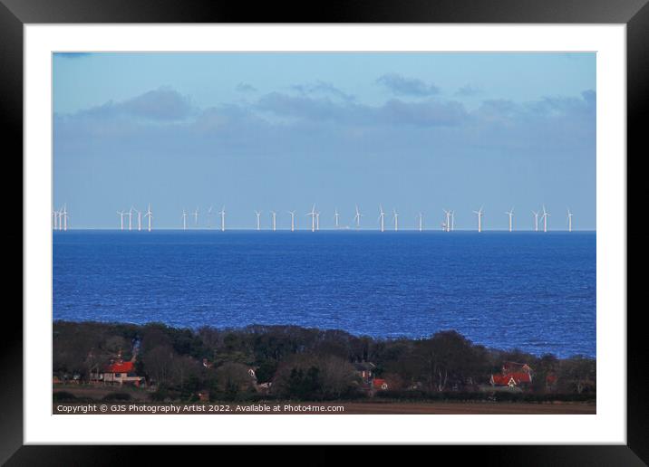 Wind Turbines Weybourne Framed Mounted Print by GJS Photography Artist