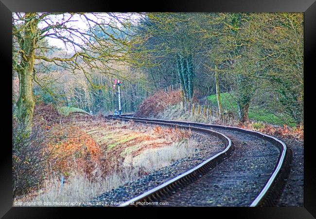 Train Track Snakeing Framed Print by GJS Photography Artist