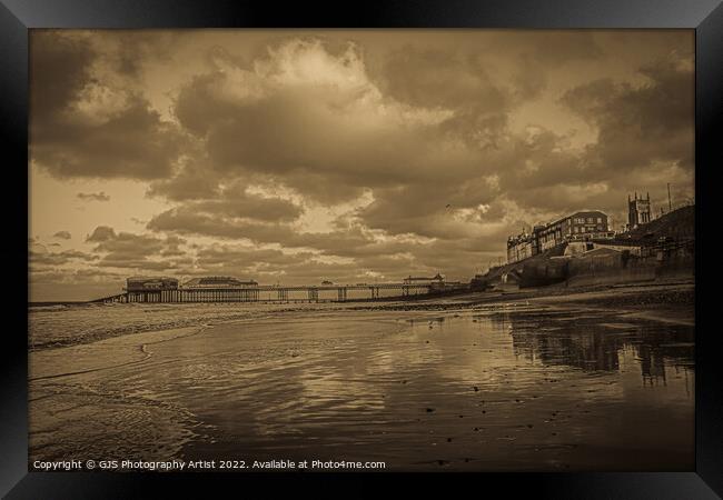 Charming Cromer Pier in Sepia Framed Print by GJS Photography Artist