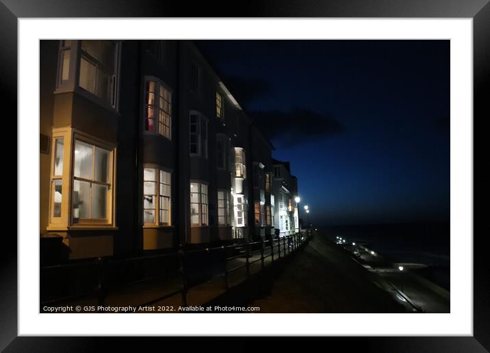 Cromer Clifftop Lights On Framed Mounted Print by GJS Photography Artist