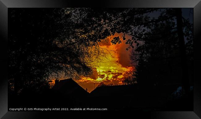 Fire in the Sky Framed Print by GJS Photography Artist