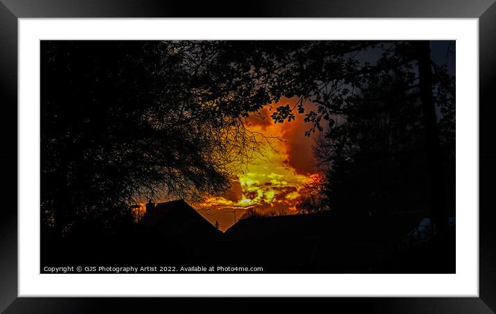 Fire in the Sky Framed Mounted Print by GJS Photography Artist