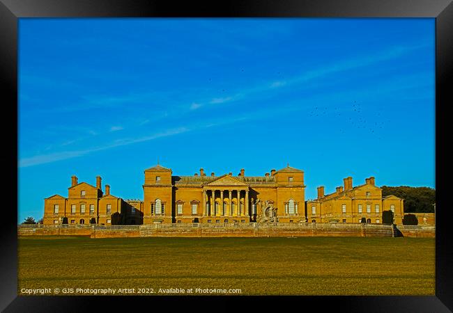 Holkham Hall Front View Framed Print by GJS Photography Artist