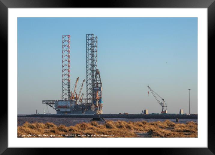 Sand Sea and Cranes Framed Mounted Print by GJS Photography Artist