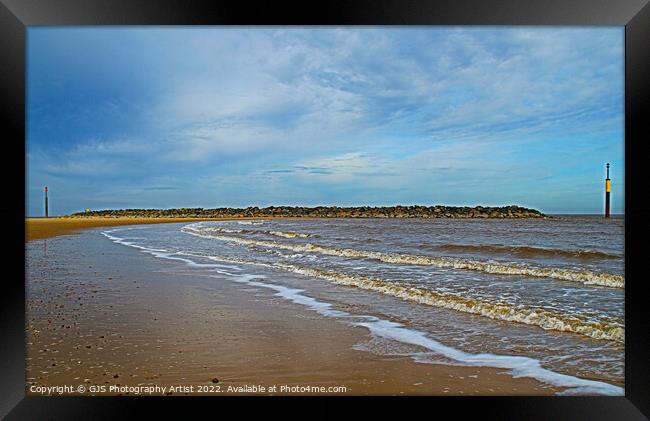Sweeping Waves Reveals  Framed Print by GJS Photography Artist