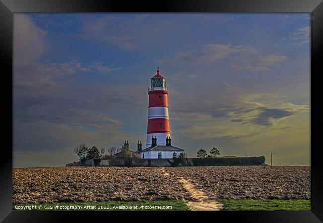 Happisburgh Lighthouse as it Is Framed Print by GJS Photography Artist