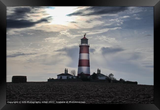Silver Dappled Lighthouse Framed Print by GJS Photography Artist