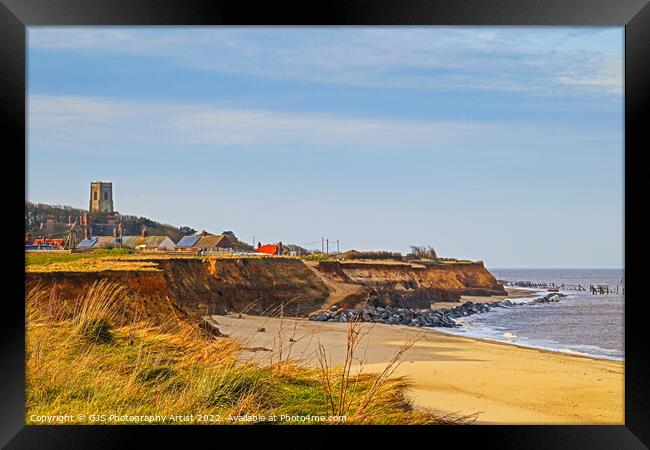 Happisburgh Cliff Framed Print by GJS Photography Artist