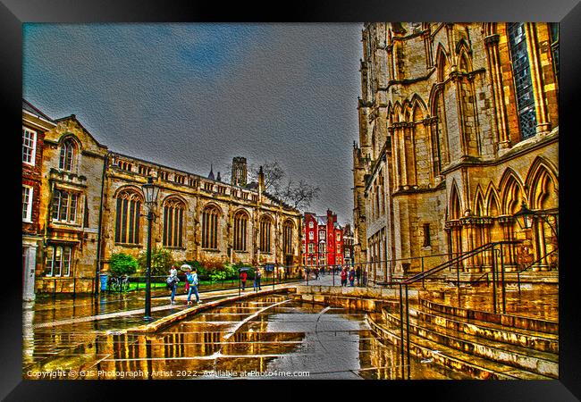 Reflections of the Minster and The Belfrey Framed Print by GJS Photography Artist