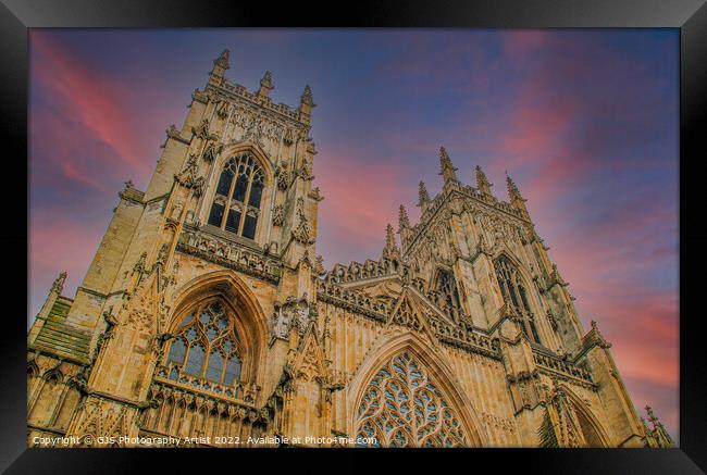 York Minster Towers Framed Print by GJS Photography Artist