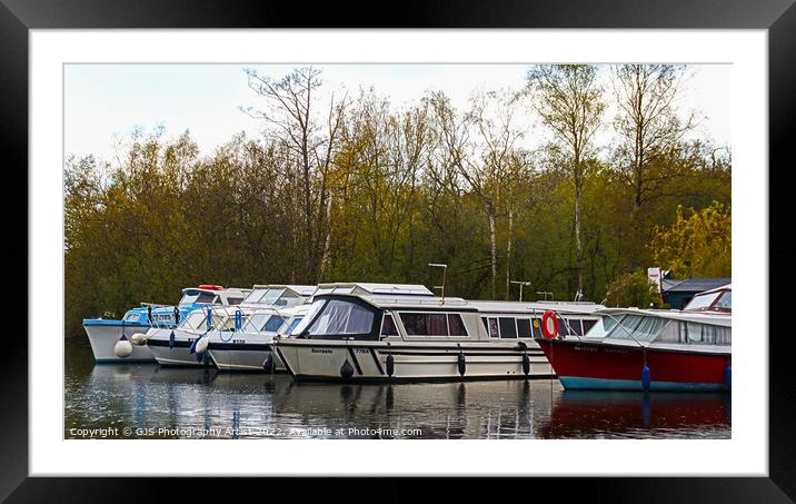 Moored Up Hatches Closed Framed Mounted Print by GJS Photography Artist
