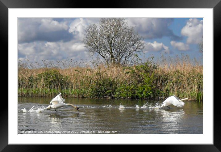 Heavy Takeoff Framed Mounted Print by GJS Photography Artist