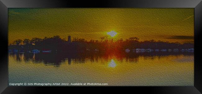 Ranworth Broad Sunset in Oil Framed Print by GJS Photography Artist