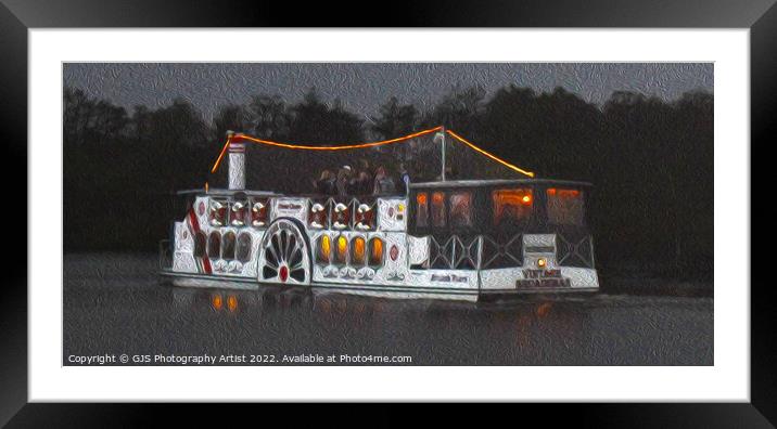 Vintage Broadsman Party Paddle Boat in Oil Framed Mounted Print by GJS Photography Artist