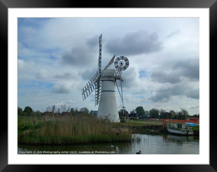 Thurne Windmill From a Boat Framed Mounted Print by GJS Photography Artist